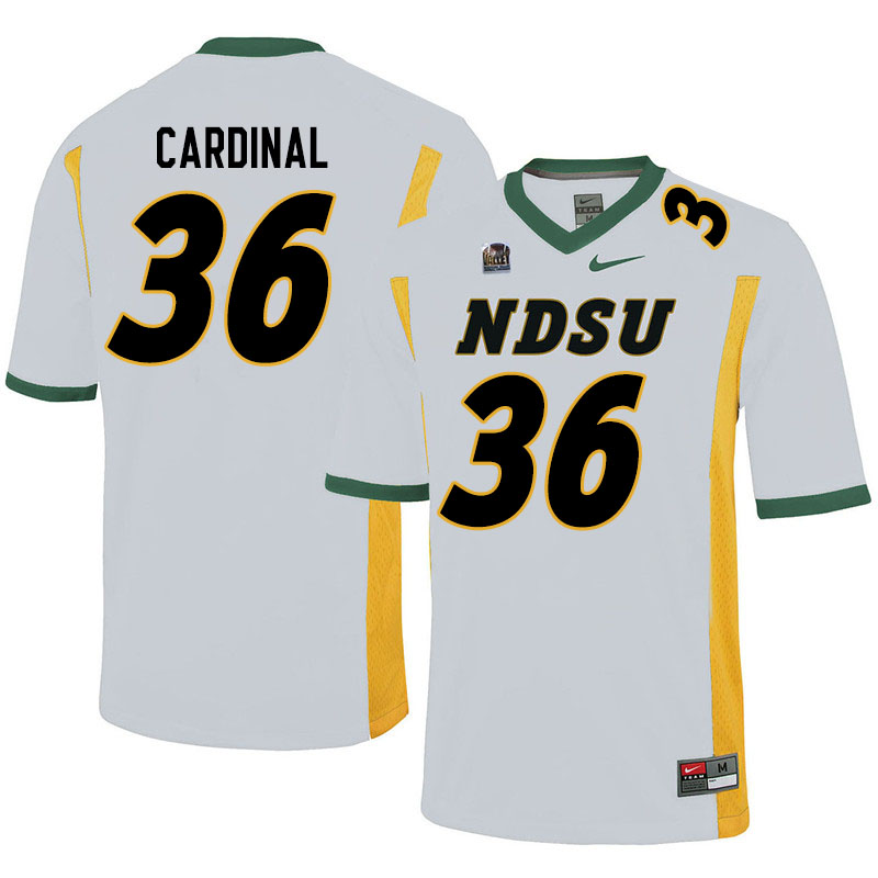 Men #36 Will Cardinal North Dakota State Bison College Football Jerseys Sale-White - Click Image to Close